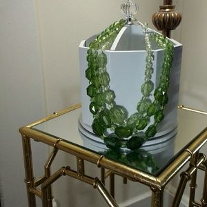 Vintage Three Strand acrylic graduated necklace